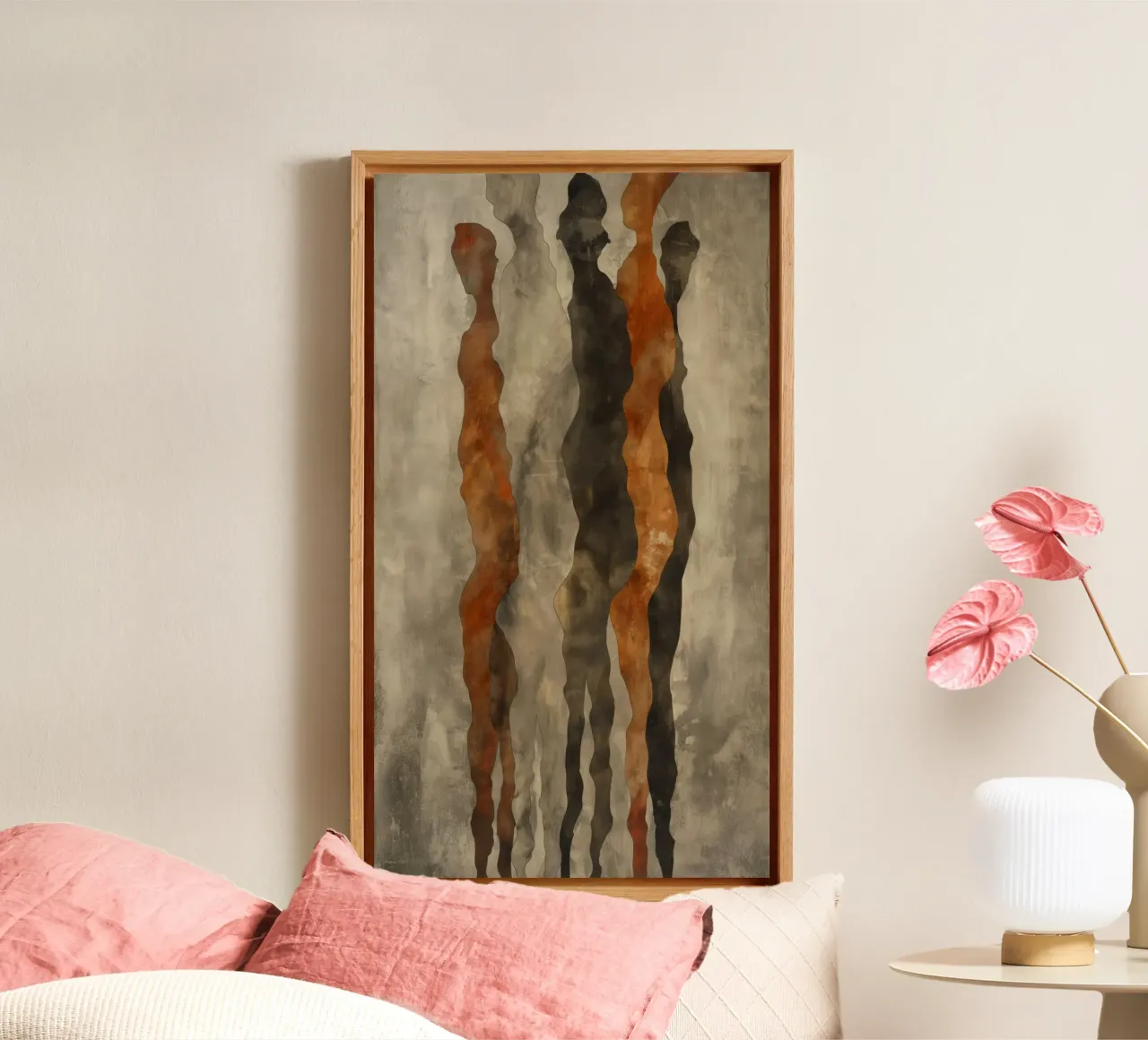 Abstract shapes canvas with Floater frame by Imagine