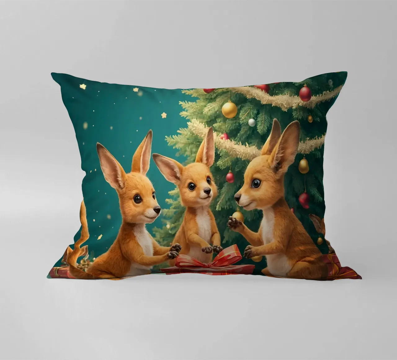 I ragazzi sotto l'albero di Natale cuscino da Anita's Dream