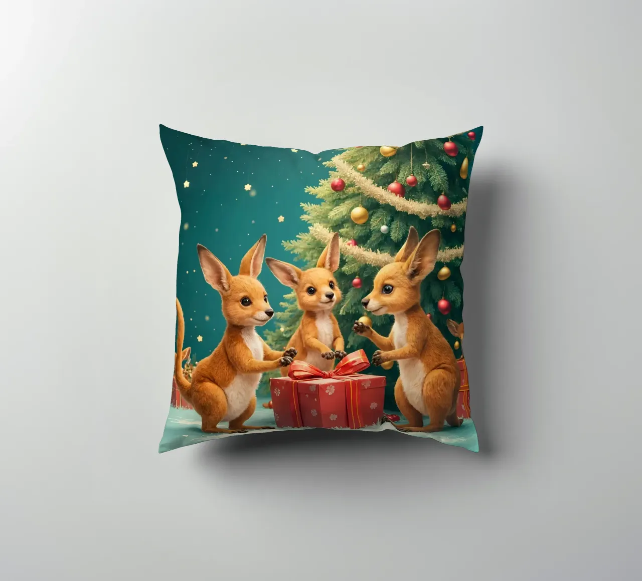 I ragazzi sotto l'albero di Natale cuscino da Anita's Dream