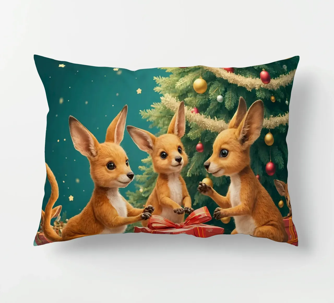 I ragazzi sotto l'albero di Natale cuscino da Anita's Dream