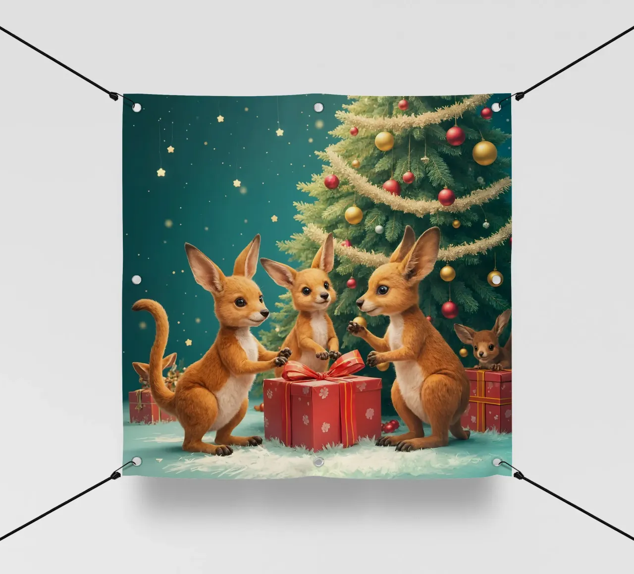 I ragazzi sotto l'albero di Natale telo in pvc da Anita's Dream