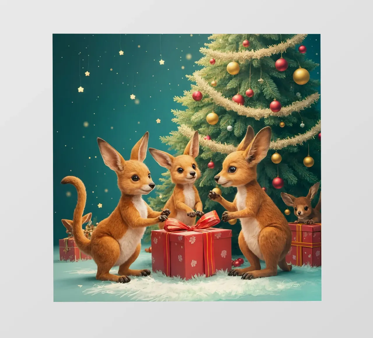 I ragazzi sotto l'albero di Natale telo in pvc da Anita's Dream