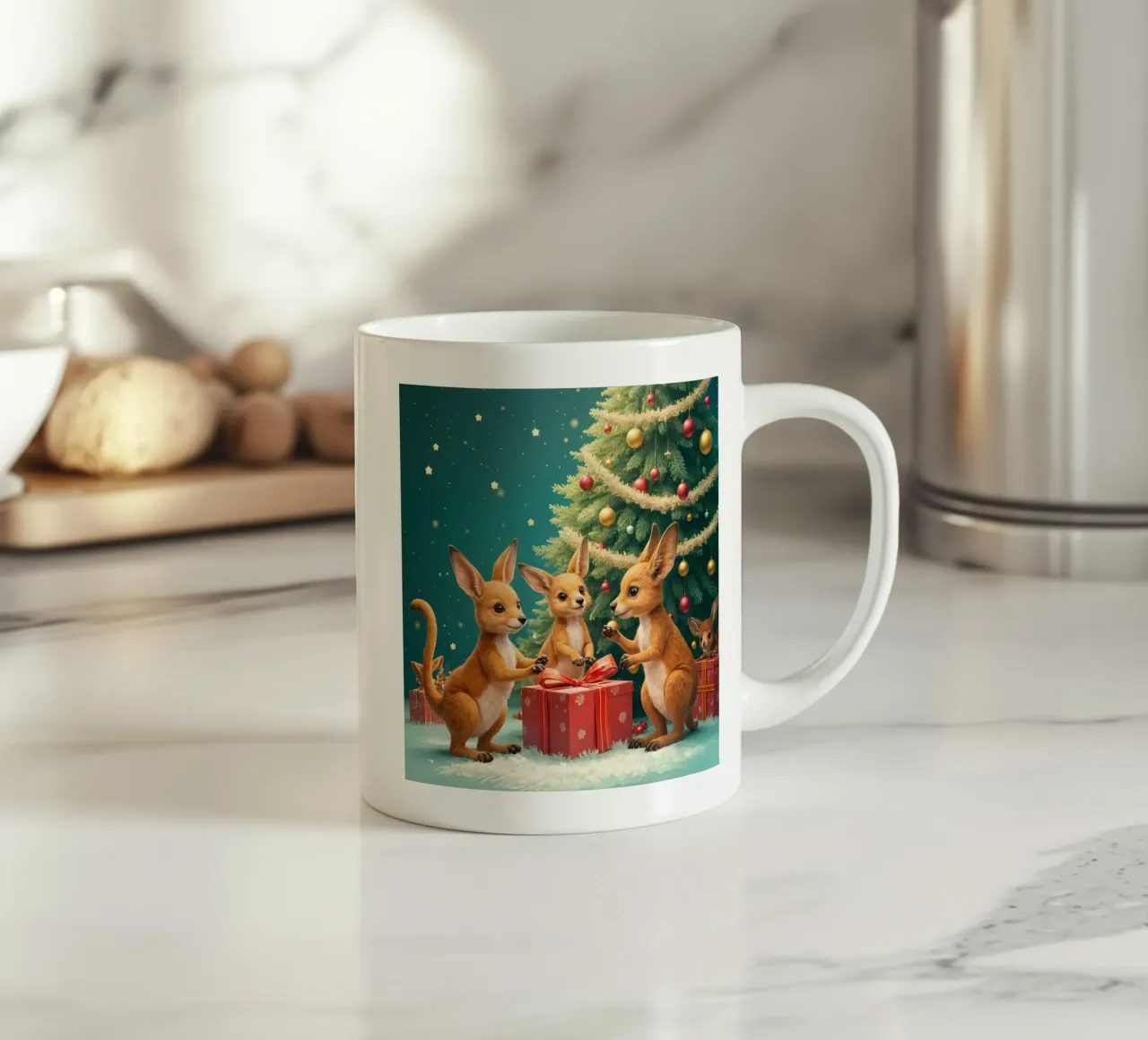 I ragazzi sotto l'albero di Natale tazza in ceramica da Anita's Dream