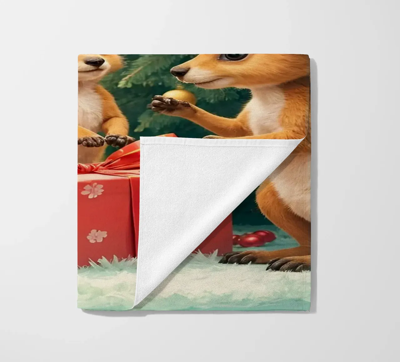 Joeys unterm Weihnachtsbaum Strandtuch von Anita's Dream