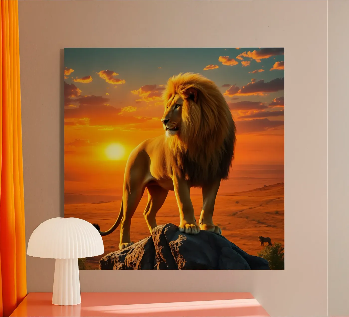 Leone sulle rocce plexiglass da Anita's Dream