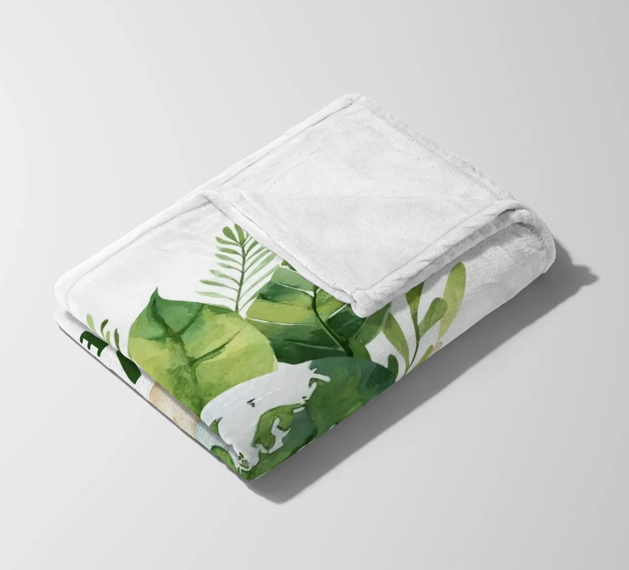 Mano acquerellata e terra con foglie Poster di sensibilizzazione ecologica coperta in pile da Modern Muse
