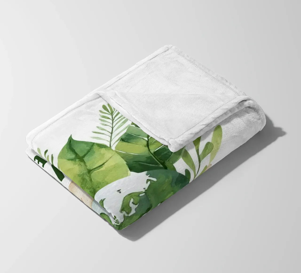 Mano acquerellata e terra con foglie Poster di sensibilizzazione ecologica coperta in pile da Modern Muse