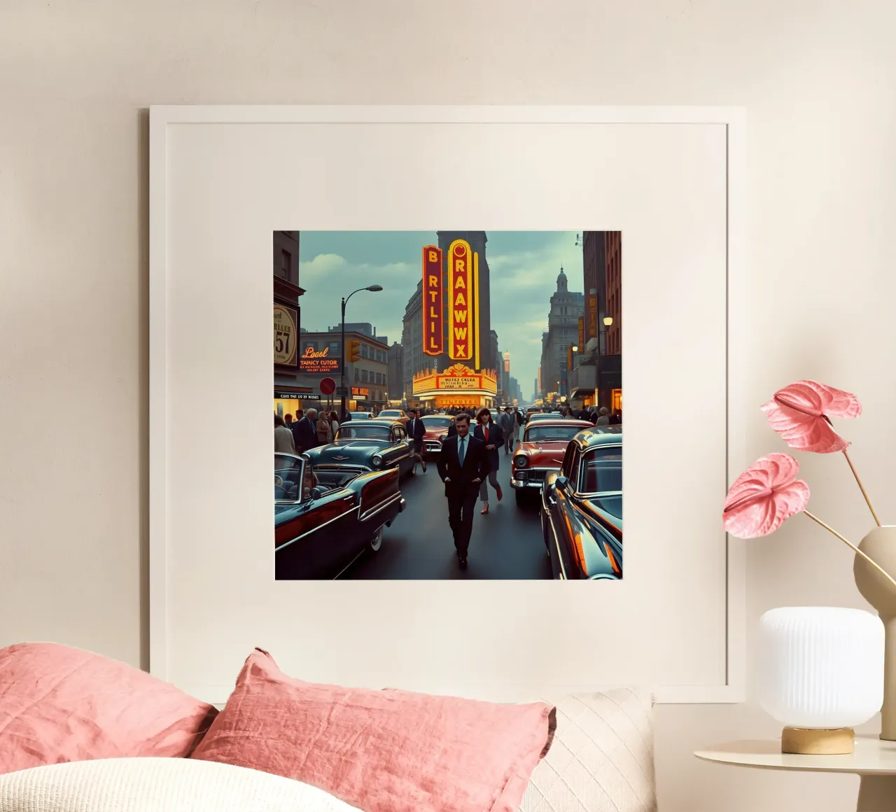 Gli anni '60 a Broadway poster con telaio in alluminio da Anita's Dream