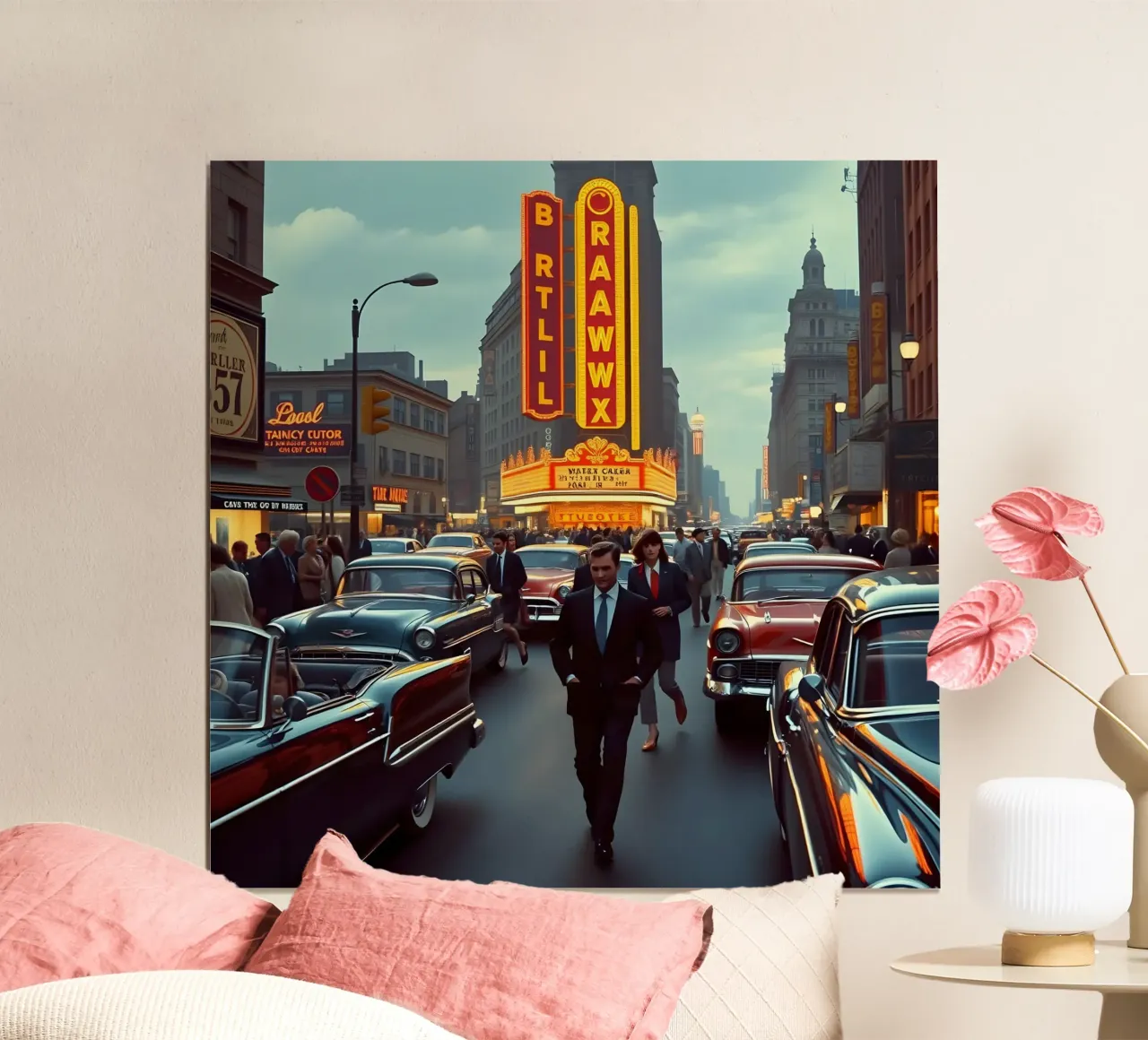 Gli anni '60 a Broadway poster con telaio in alluminio da Anita's Dream