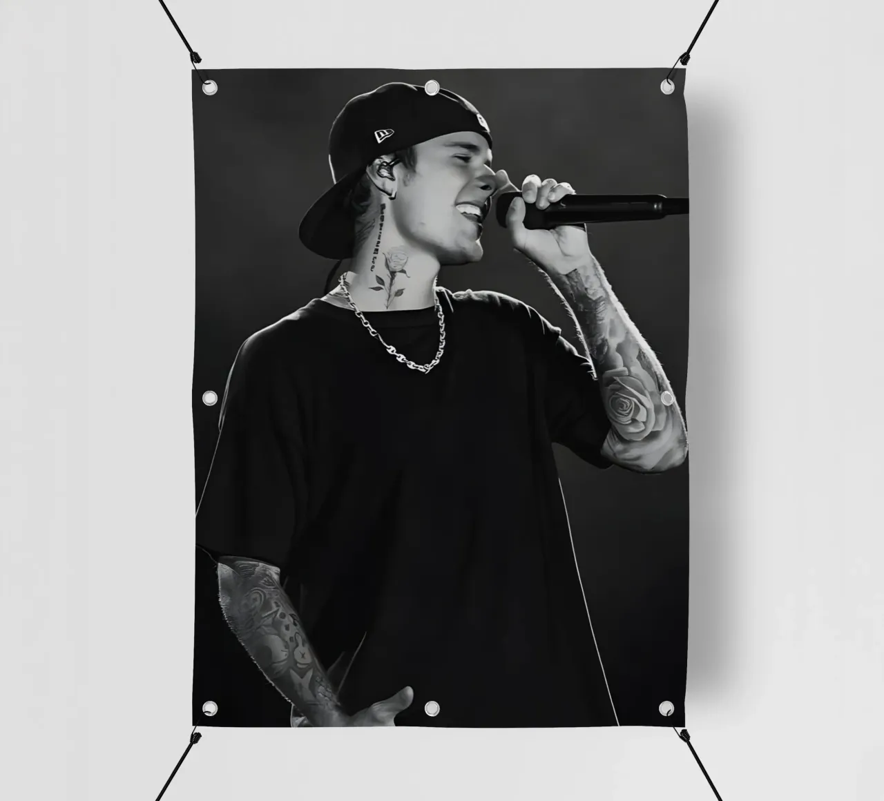 Justin Bieber telo in pvc da Low poly art