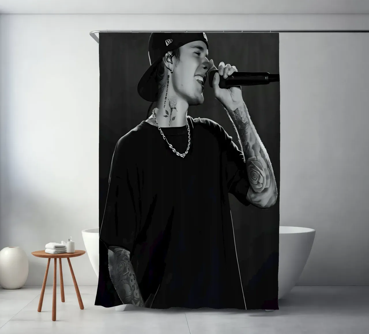 Justin Bieber shower curtain by Low poly art