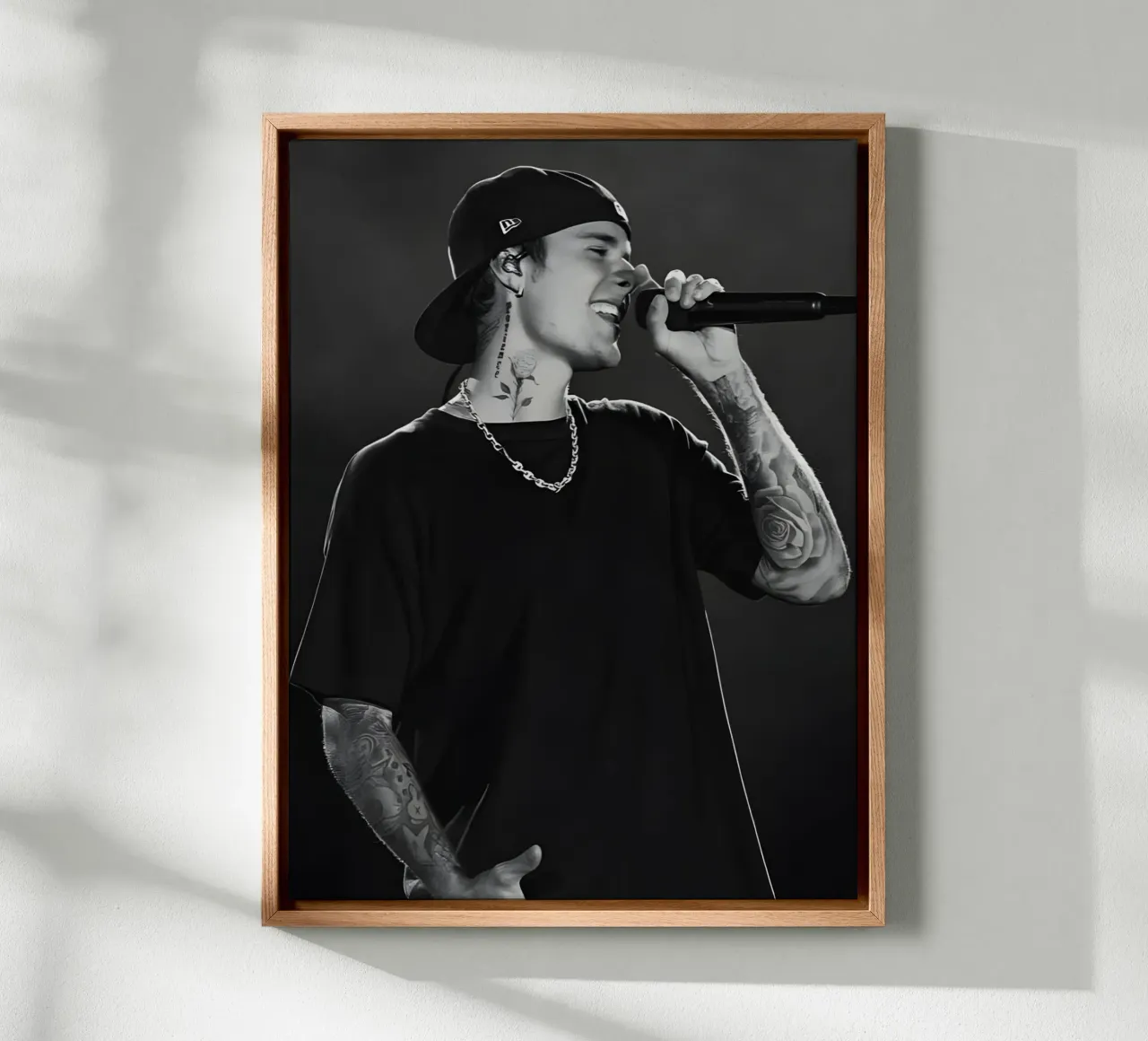 Justin Bieber tela con Cornice a cassetta da Low poly art