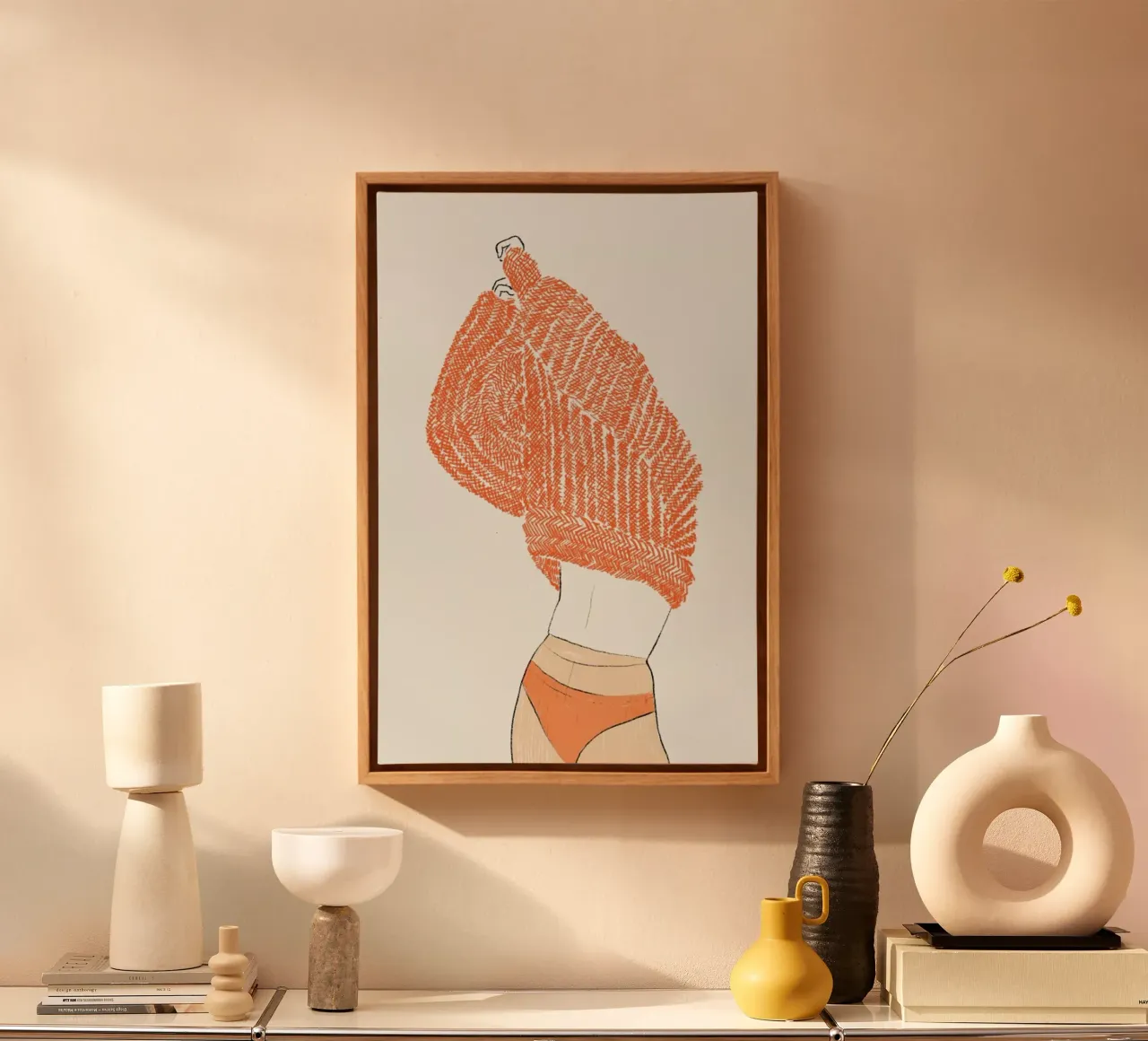 Warm Layers tela con Cornice a cassetta da Graphite
