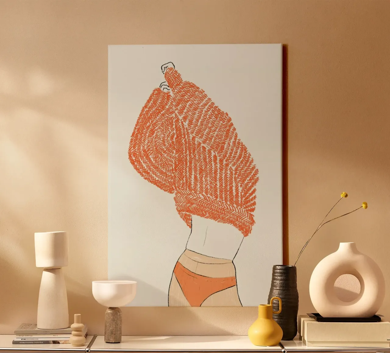 Warm Layers tela con Cornice a cassetta da Graphite