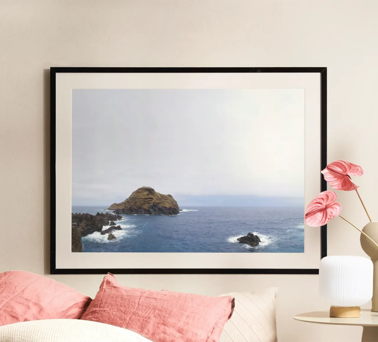 Rugged Coastline of Porto Moniz, Madeira poster con telaio in alluminio da zenitt