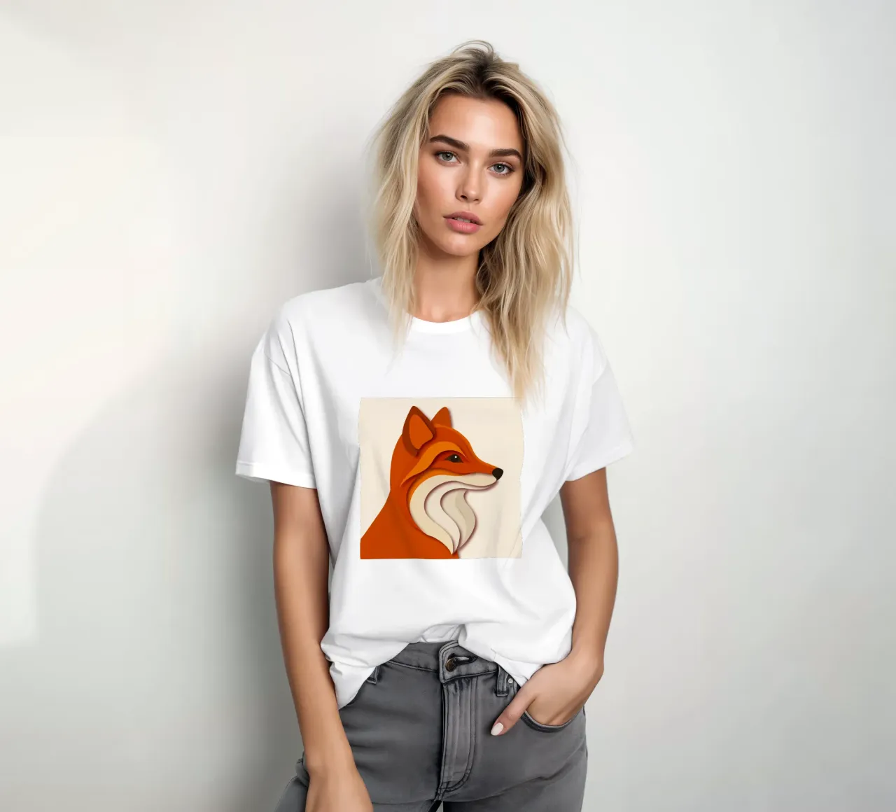 Fuchs im Papierschnitt-Stil – Elegant und modern T-Shirt von namosh