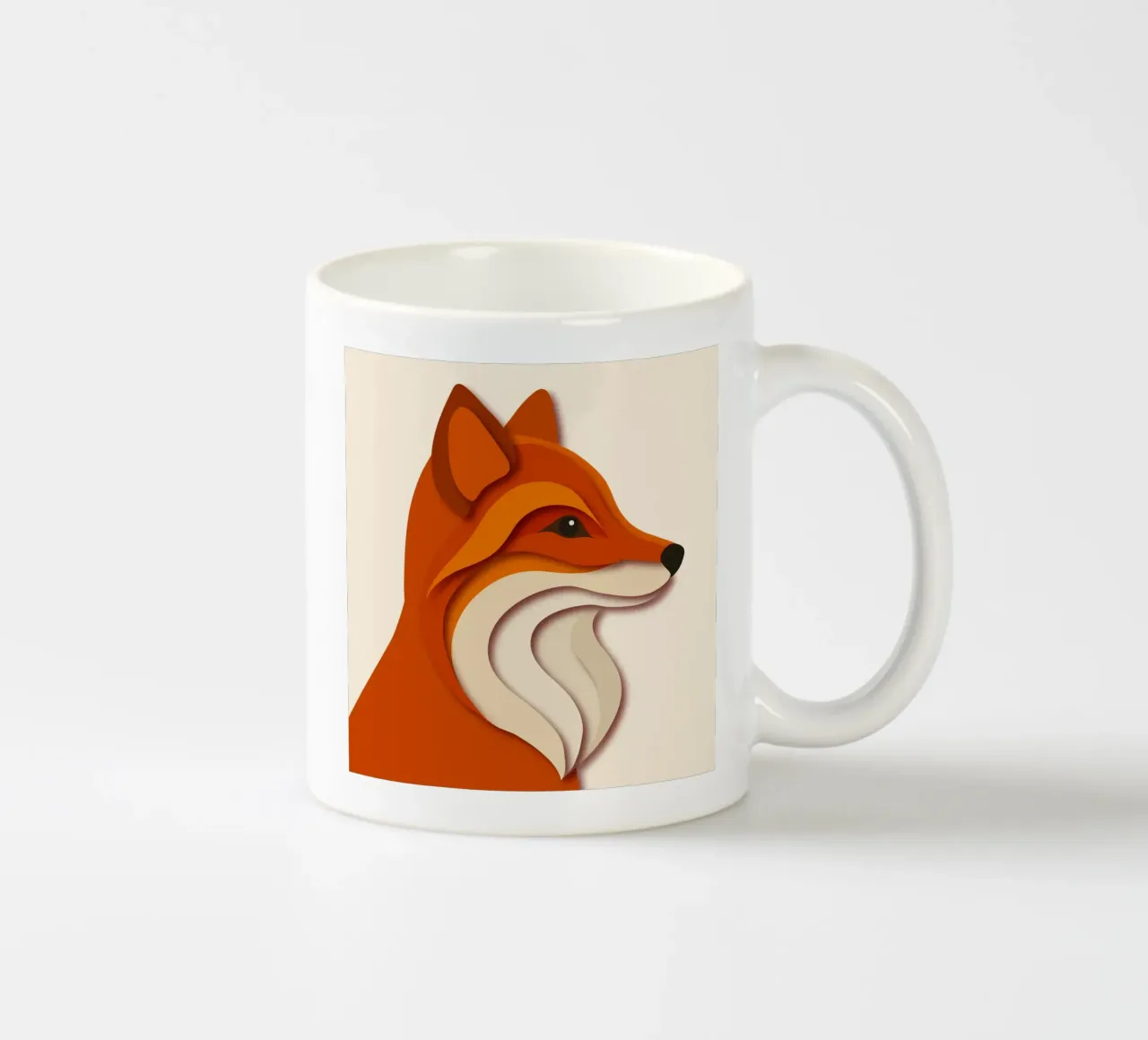 Volpe in stile paper-cut - elegante e moderna tazza in ceramica da namosh