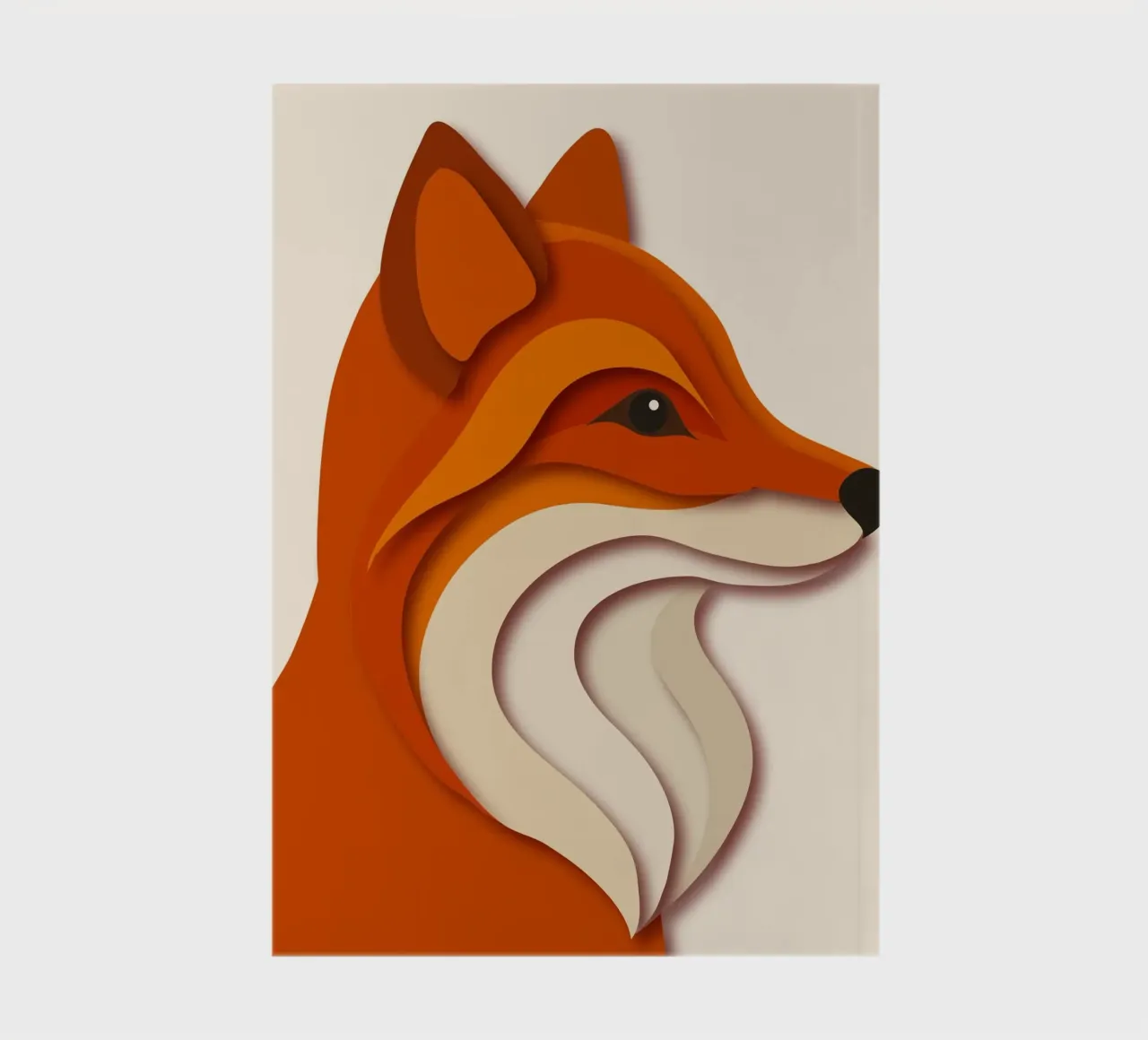 Fox in paper-cut style - elegant and modern notebook by namosh