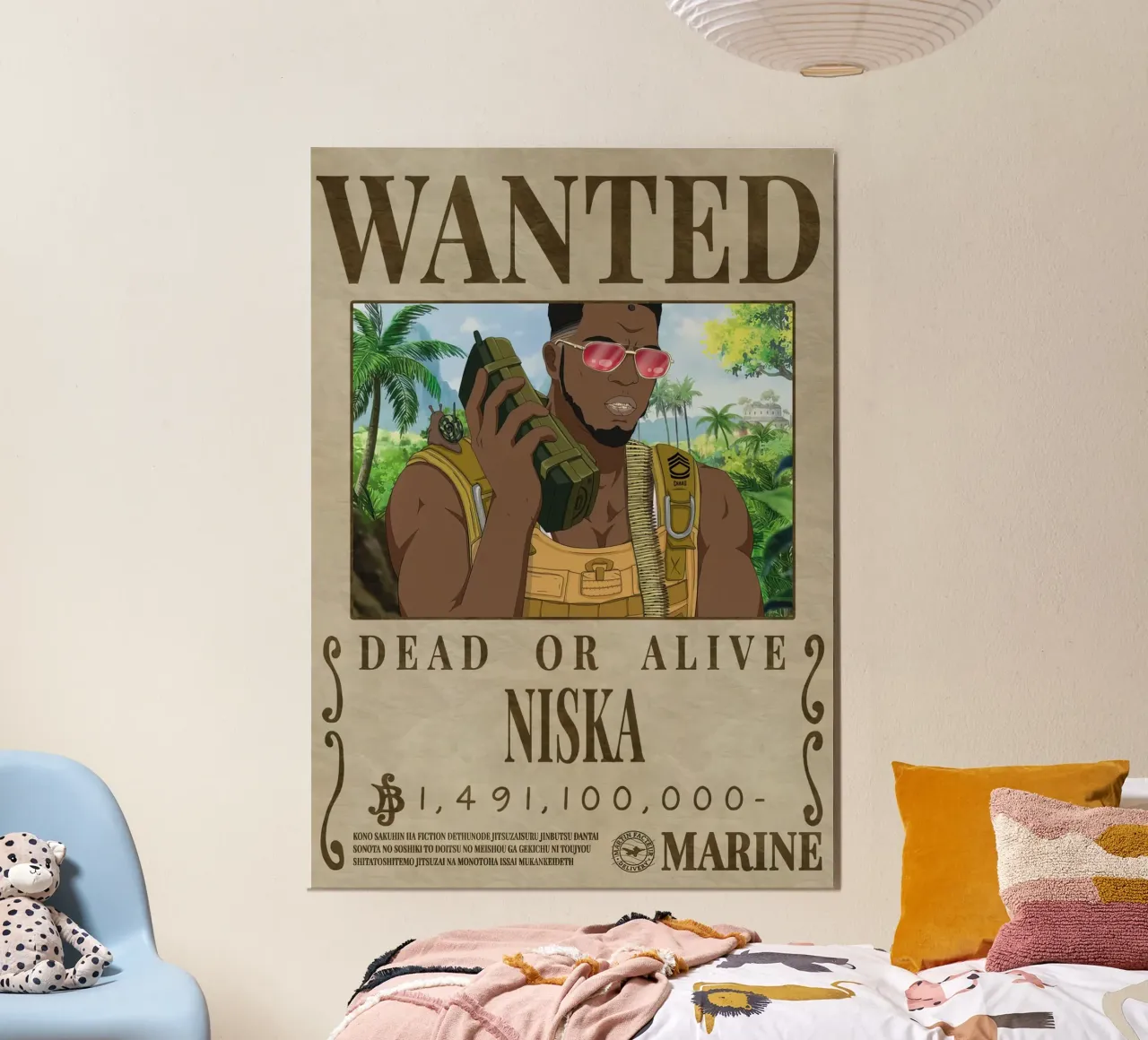 Cercasi Niska poster con telaio in legno da Collins Shop