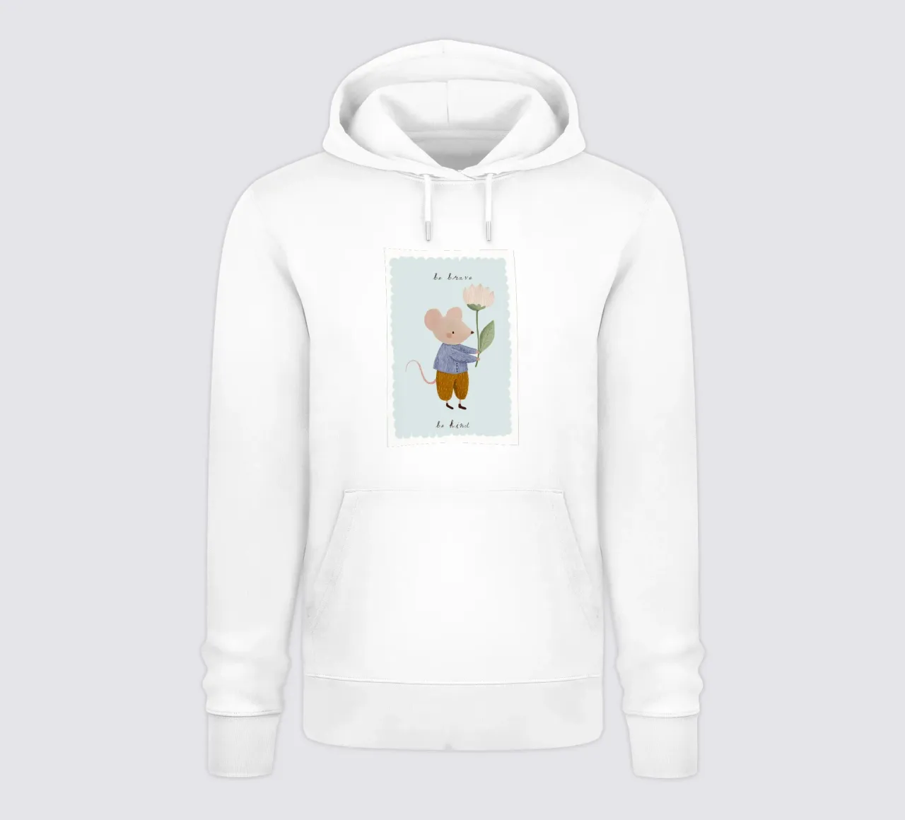 Be Brave, Be Kind, Little Mouse Print (en inglés) sudadera con capucha de Little Lola
