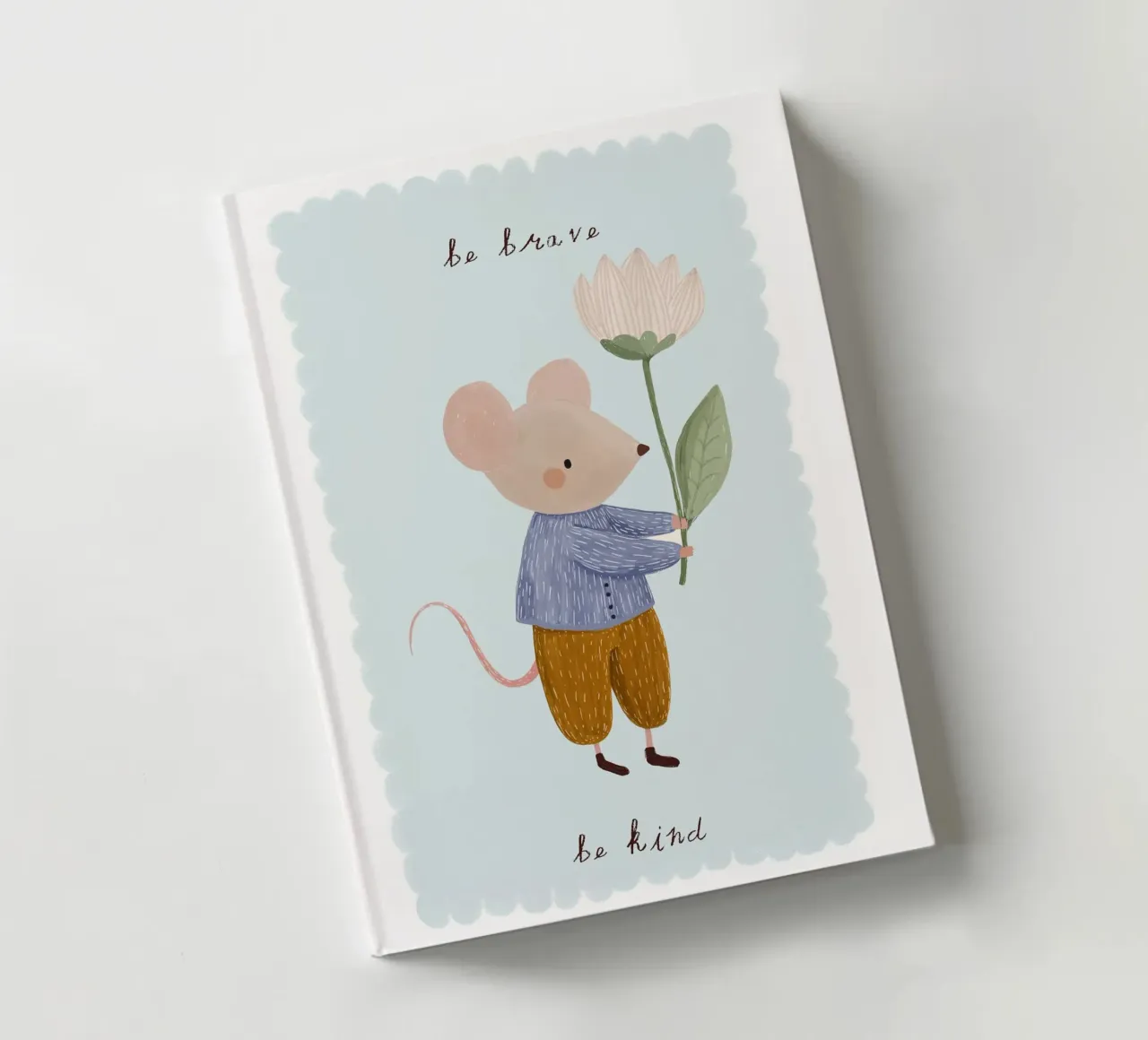 Be Brave, Be Kind, Little Mouse Print (Soyez courageux, soyez gentils, petite souris) carnet de notes de Little Lola