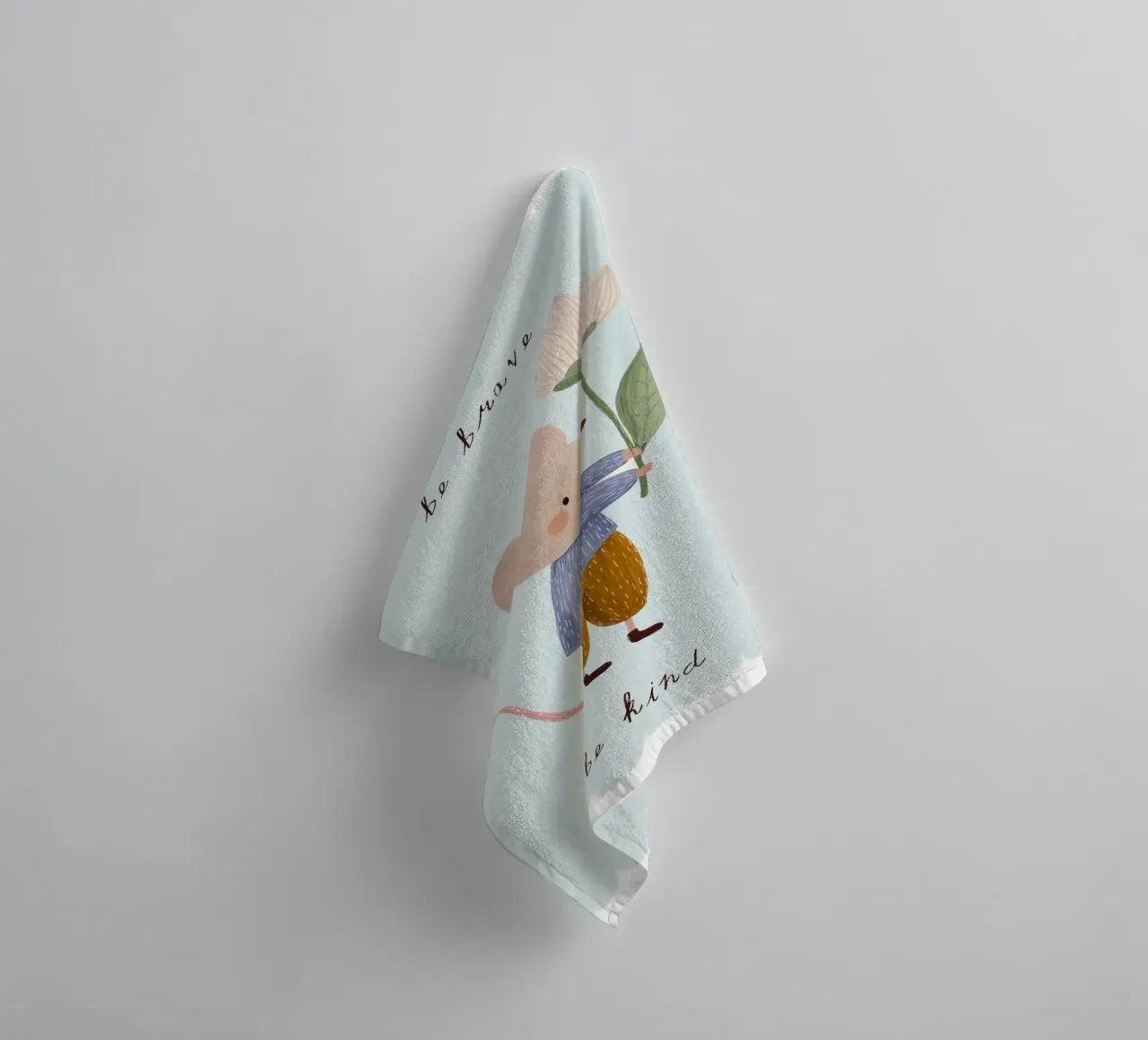 Be Brave, Be Kind, Little Mouse Print (Soyez courageux, soyez gentils, petite souris) serviette de bain de Little Lola