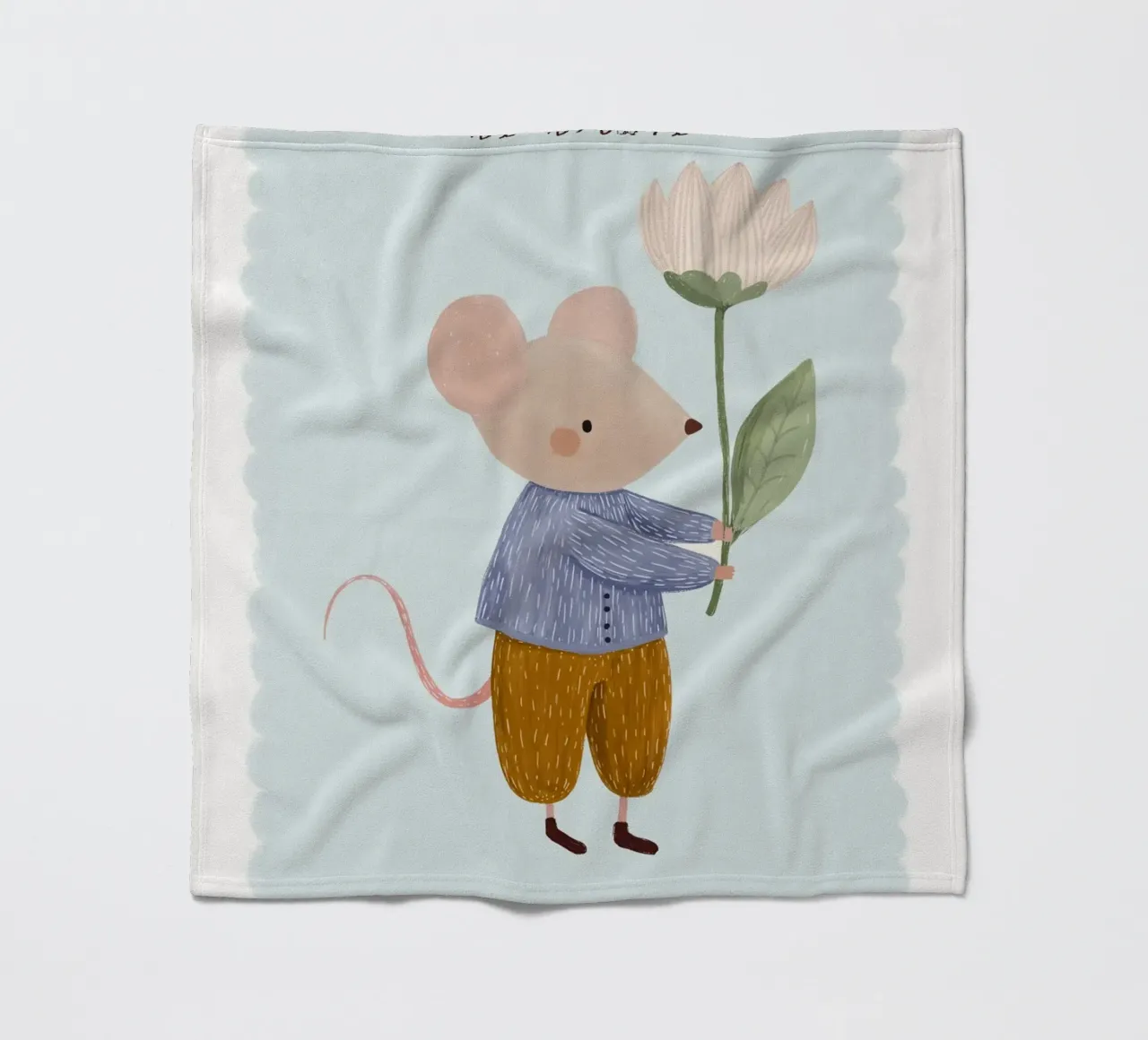 Wees dapper, wees aardig, kleine muis Print fleecedeken van Little Lola
