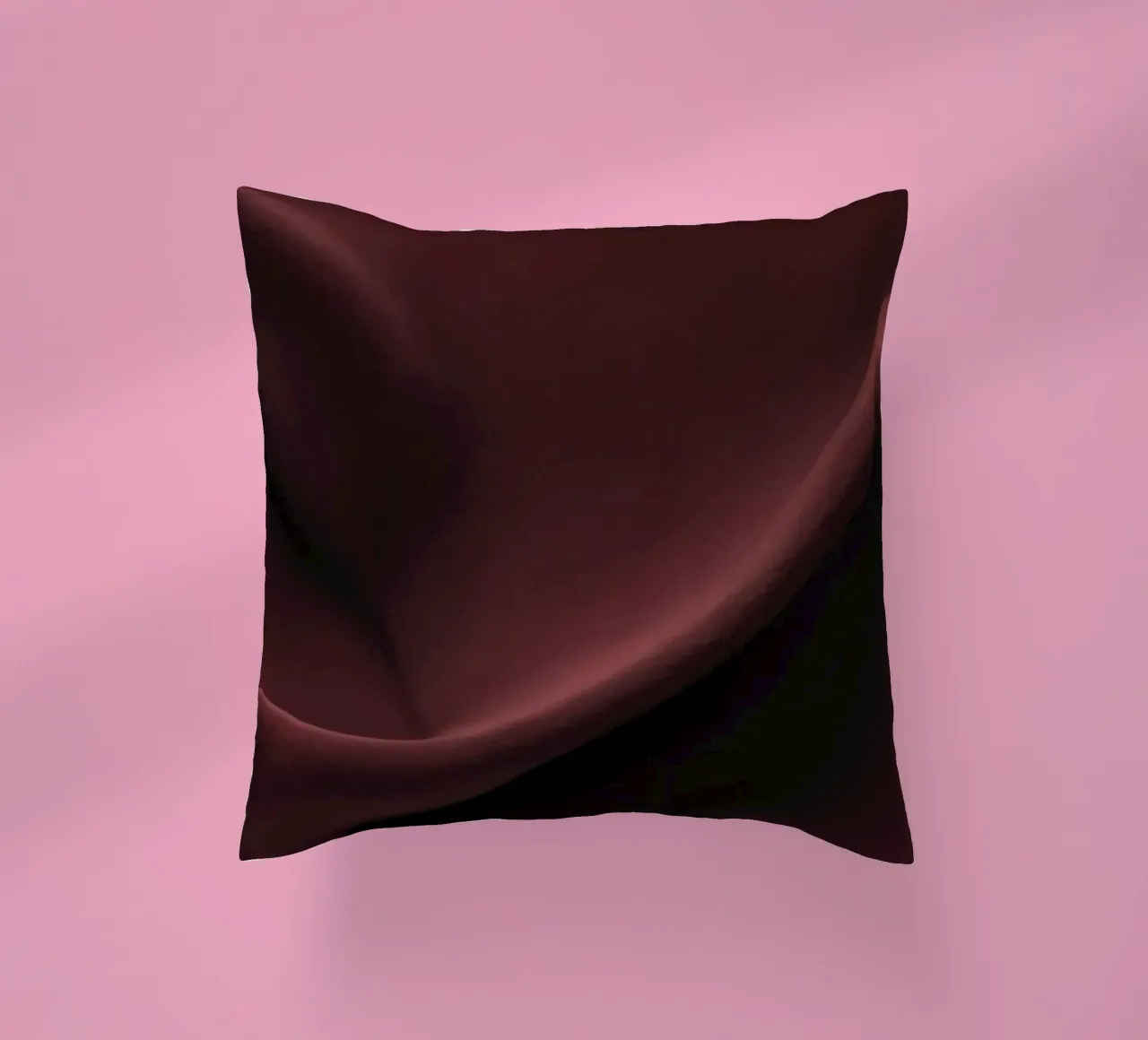 Elegant abstract background featuring smooth, flowing maroon decorative cushion by DesignDoodle