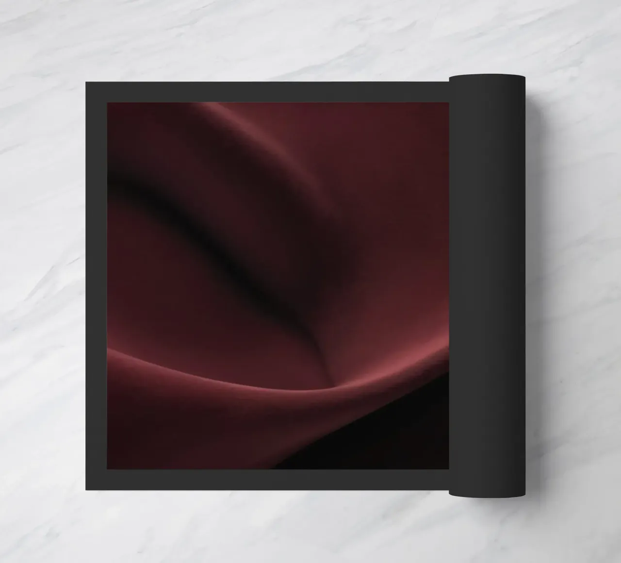 Elegant abstract background featuring smooth, flowing maroon doormat by DesignDoodle