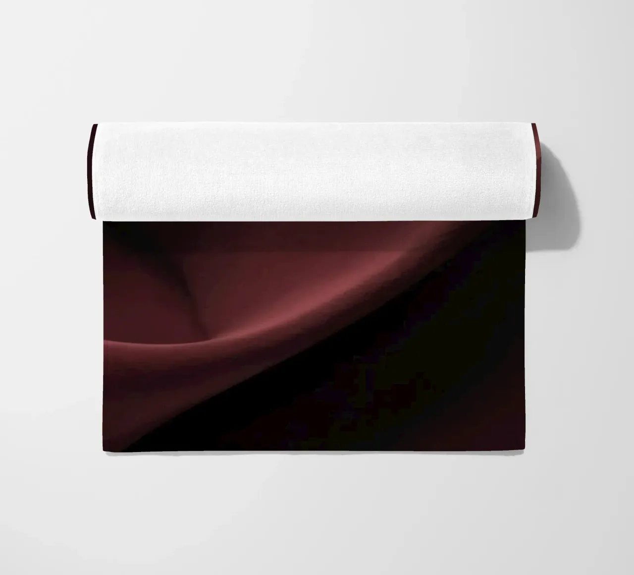 Elegant abstract background featuring smooth, flowing maroon beach towel by DesignDoodle