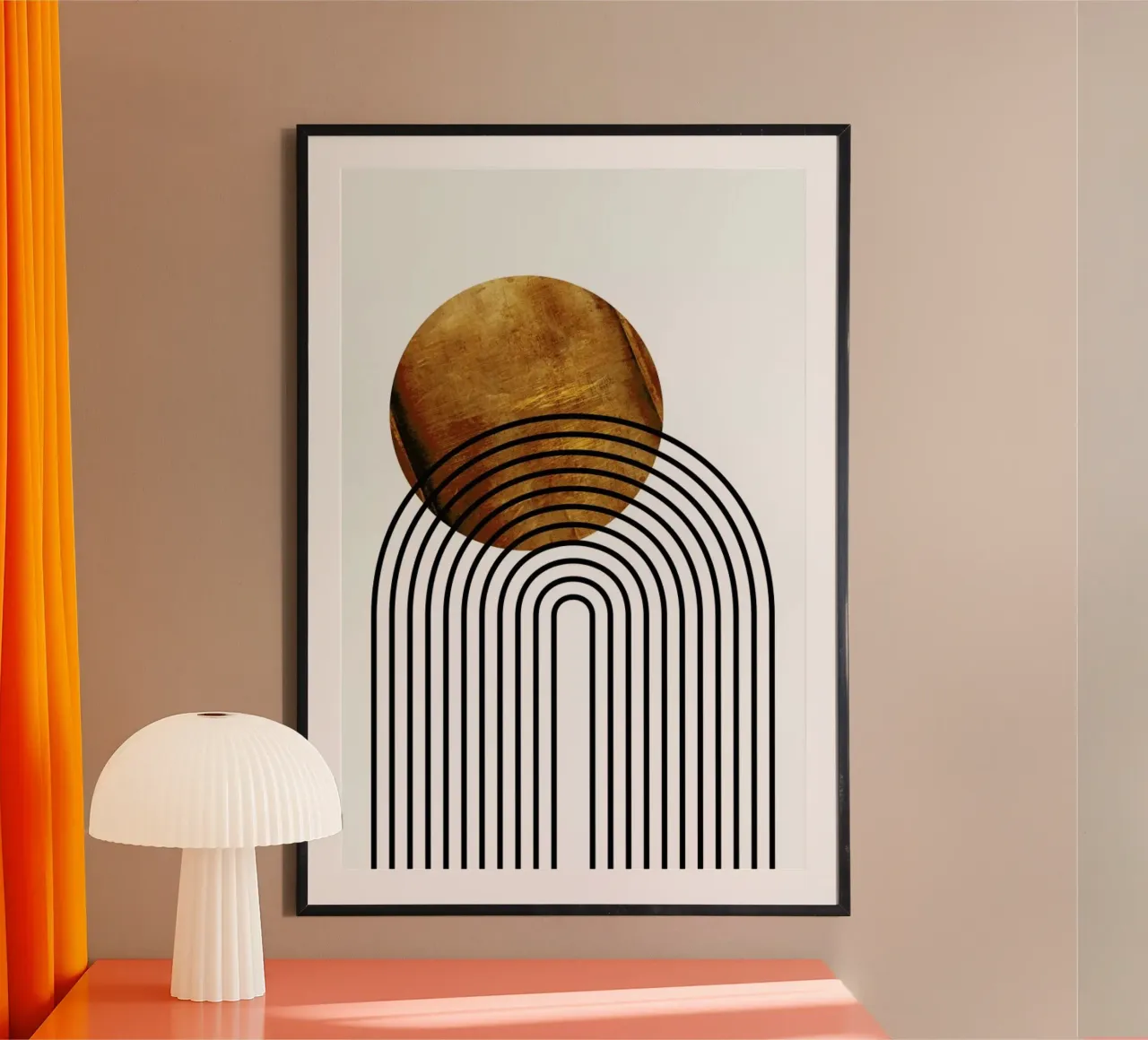 Mid Century Study No 8 poster con telaio in alluminio da Froilein Juno