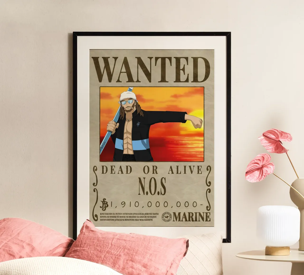 Ricercato N.O.S. poster con telaio in legno da Collins Shop