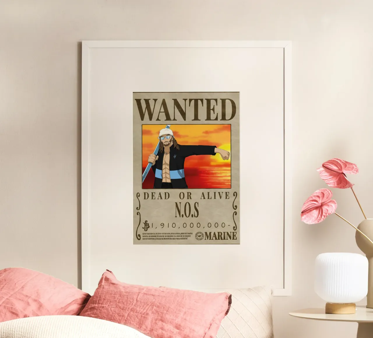 Ricercato N.O.S. poster con telaio in legno da Collins Shop