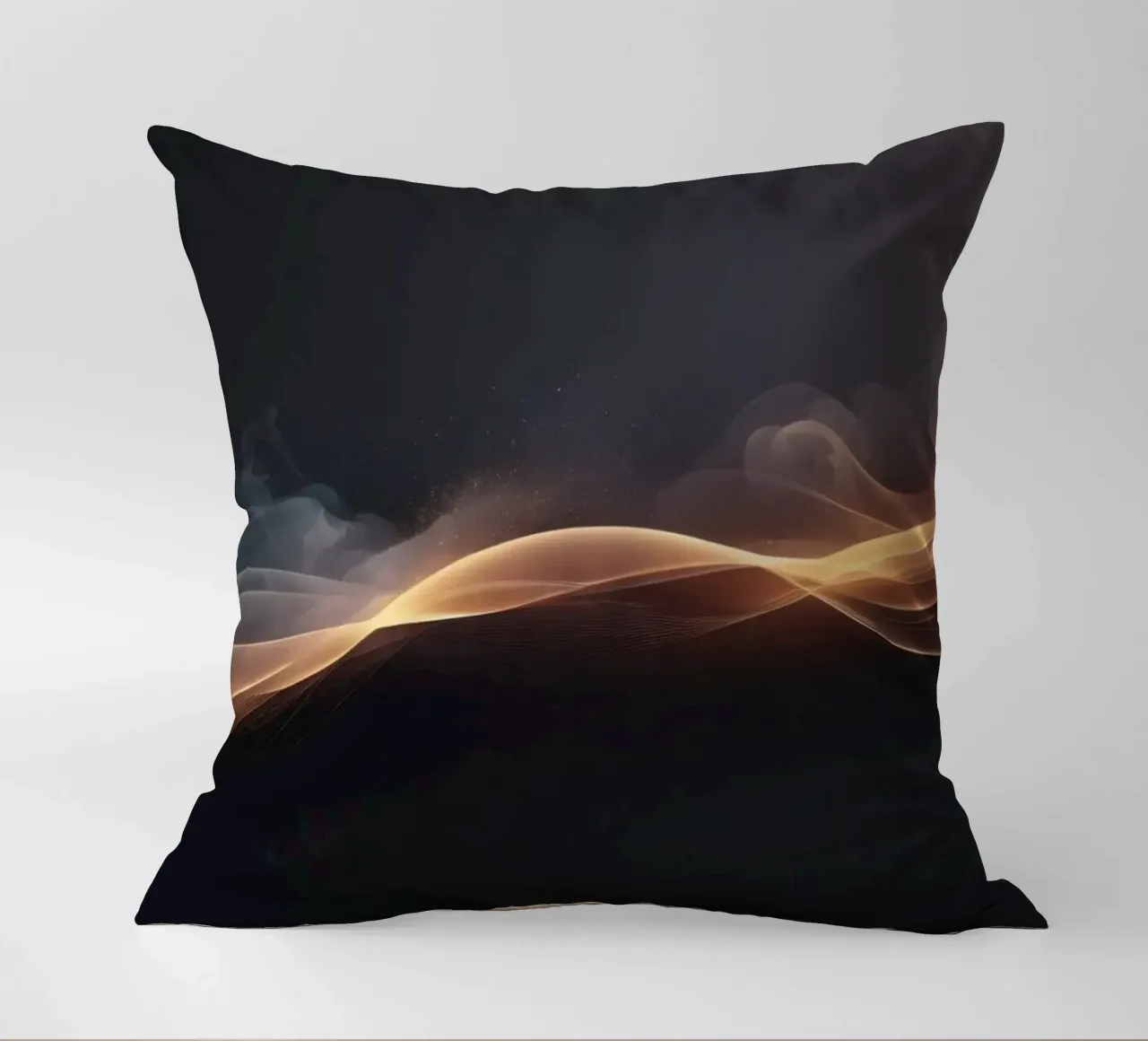 Elegant abstract waves with soft gradients art decorative cushion by DesignDoodle