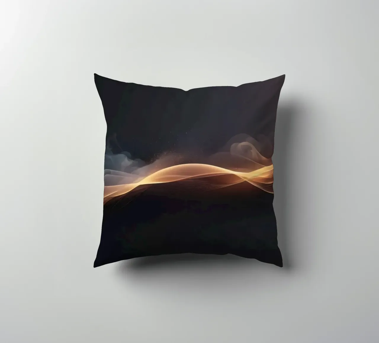 Elegant abstract waves with soft gradients art decorative cushion by DesignDoodle