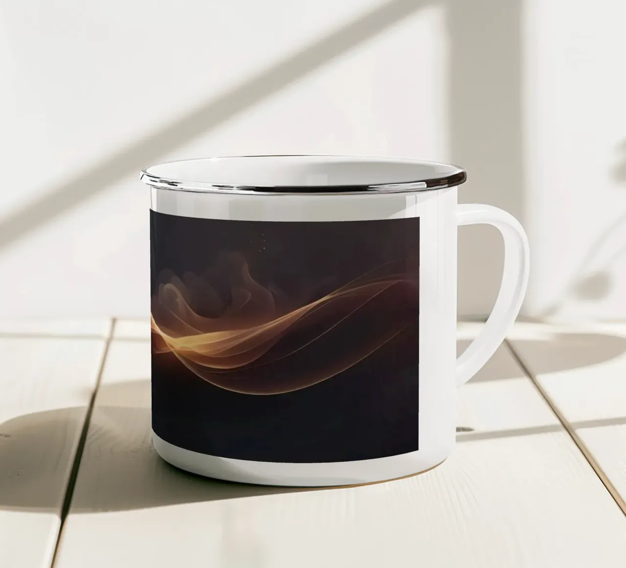Eleganti onde astratte con morbidi gradienti artistici tazza in smalto da DesignDoodle