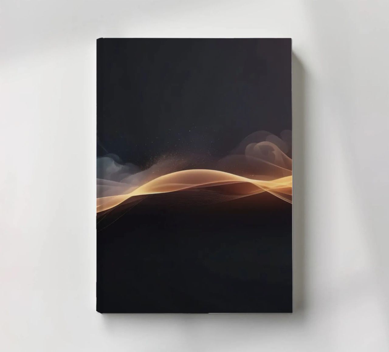 Elegant abstract waves with soft gradients art notebook by DesignDoodle