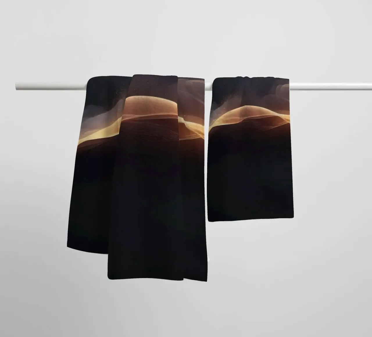 Elegant abstract waves with soft gradients art towel by DesignDoodle