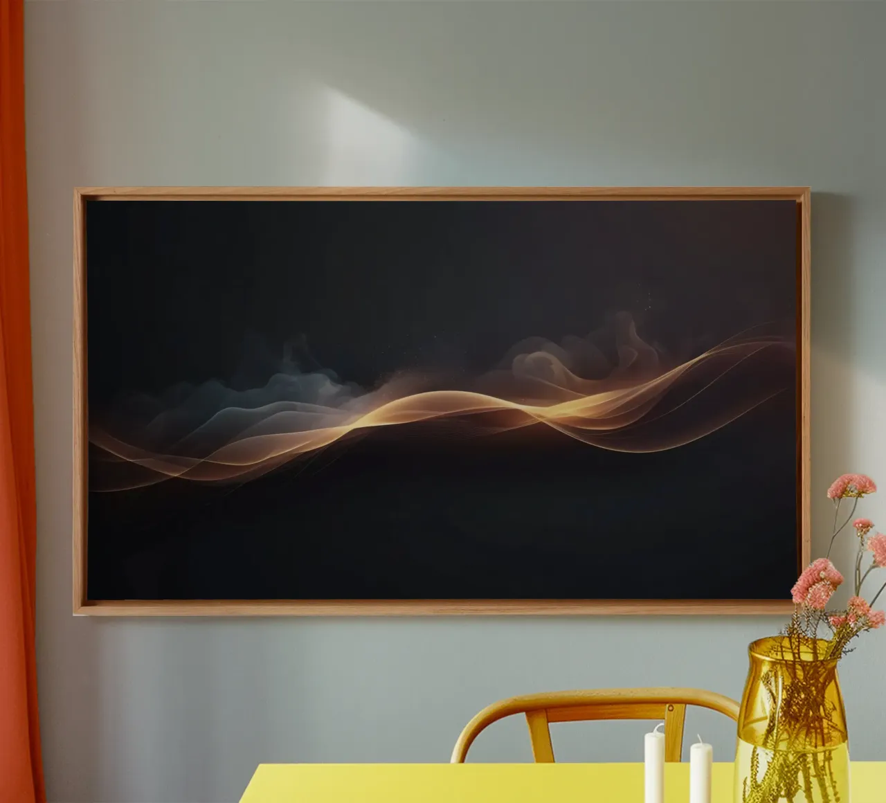 Elegant abstract waves with soft gradients art canvas by DesignDoodle