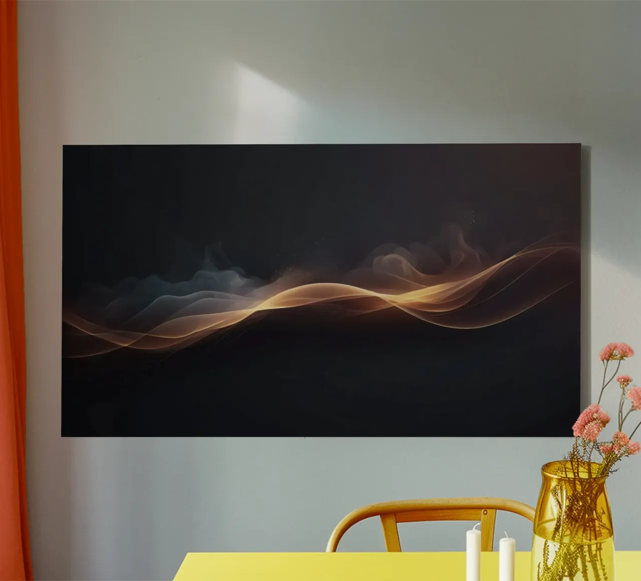 Elegant abstract waves with soft gradients art canvas by DesignDoodle