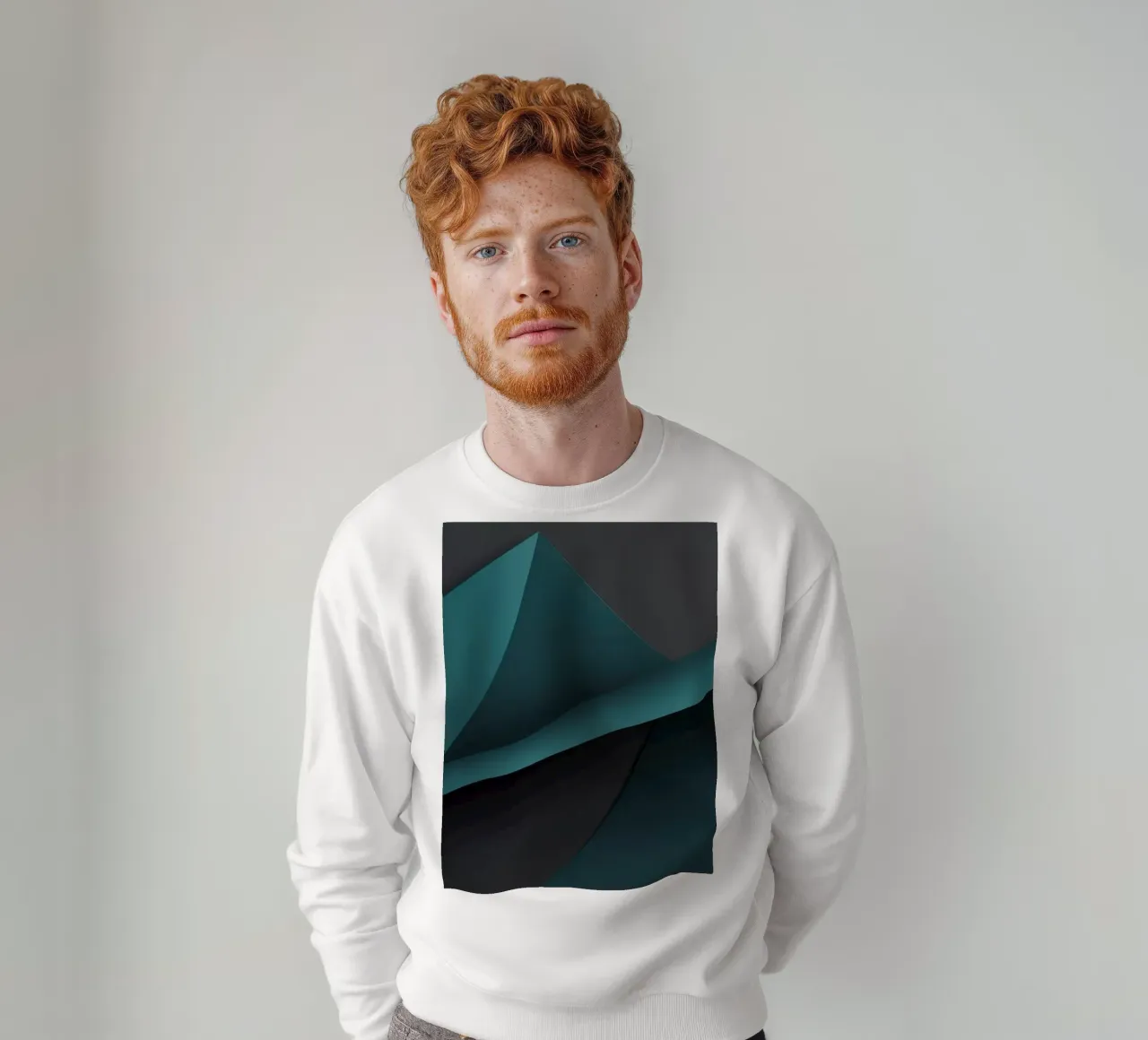 Abstract teal and dark background design for desktop wallpap sweatshirt by DesignDoodle