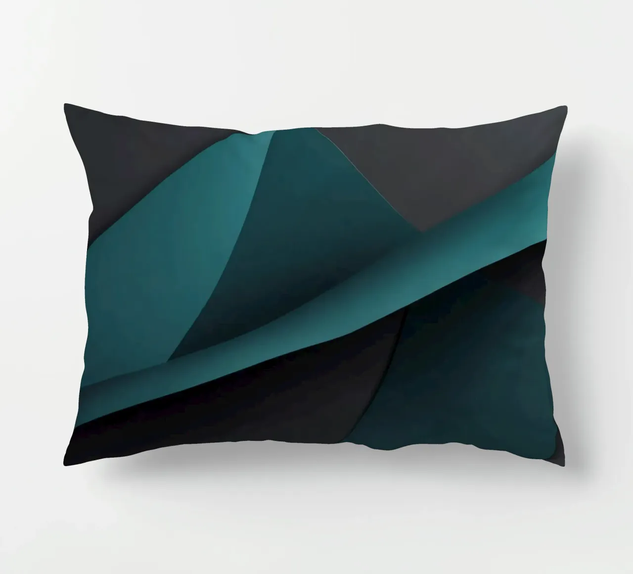 Abstract teal and dark background design for desktop wallpap decorative cushion by DesignDoodle