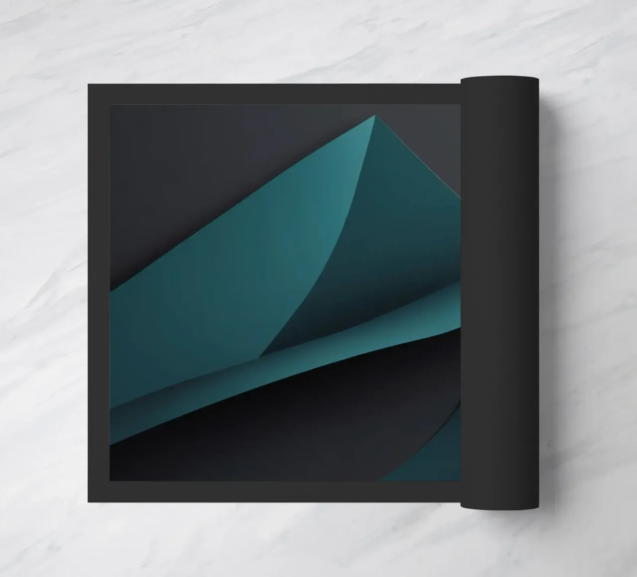 Abstract teal and dark background design for desktop wallpap doormat by DesignDoodle