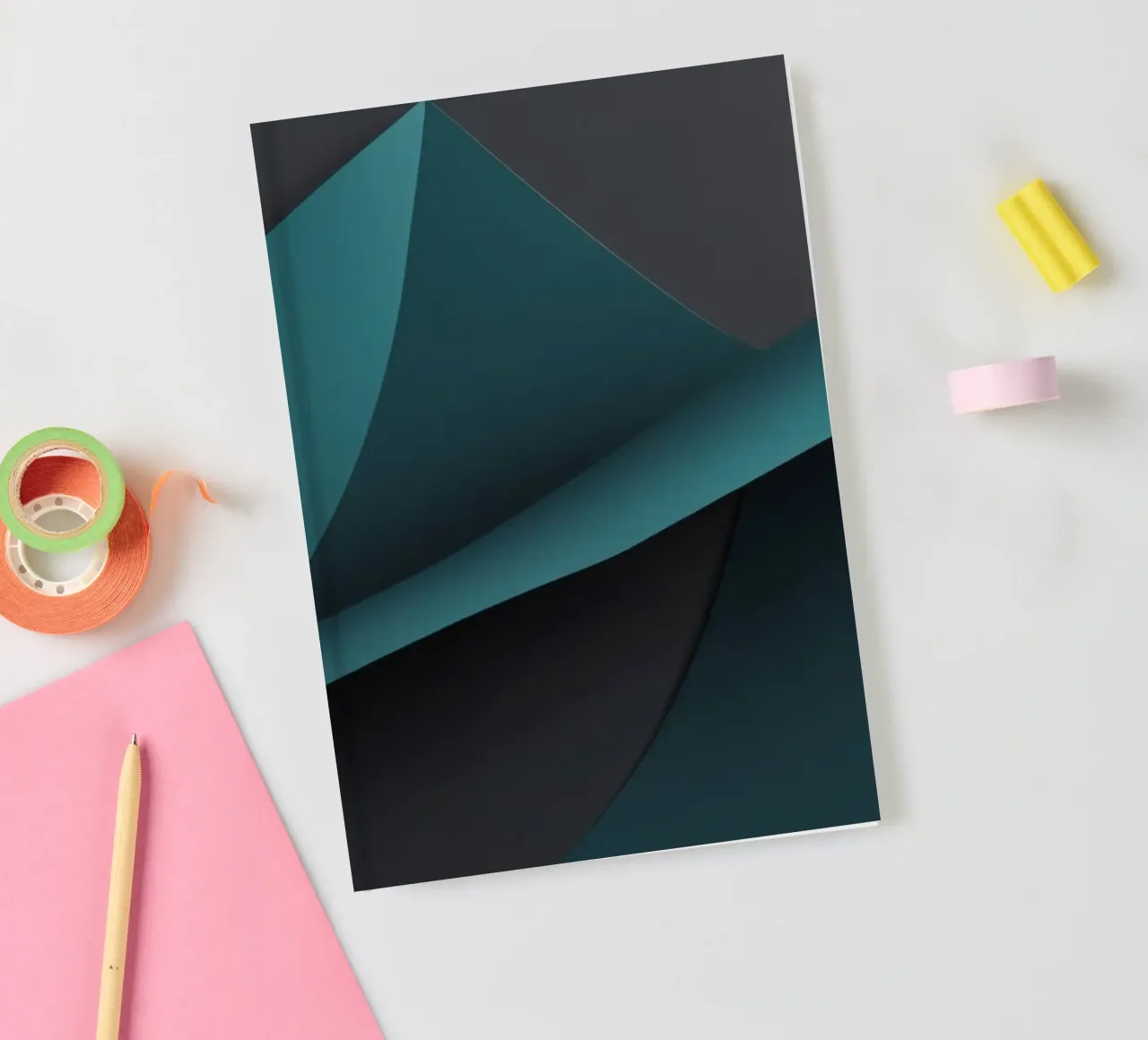 Abstract teal and dark background design for desktop wallpap notebook by DesignDoodle