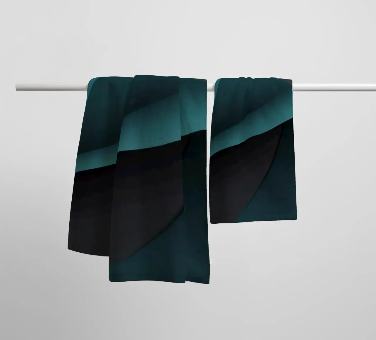 Abstract teal and dark background design for desktop wallpap towel by DesignDoodle