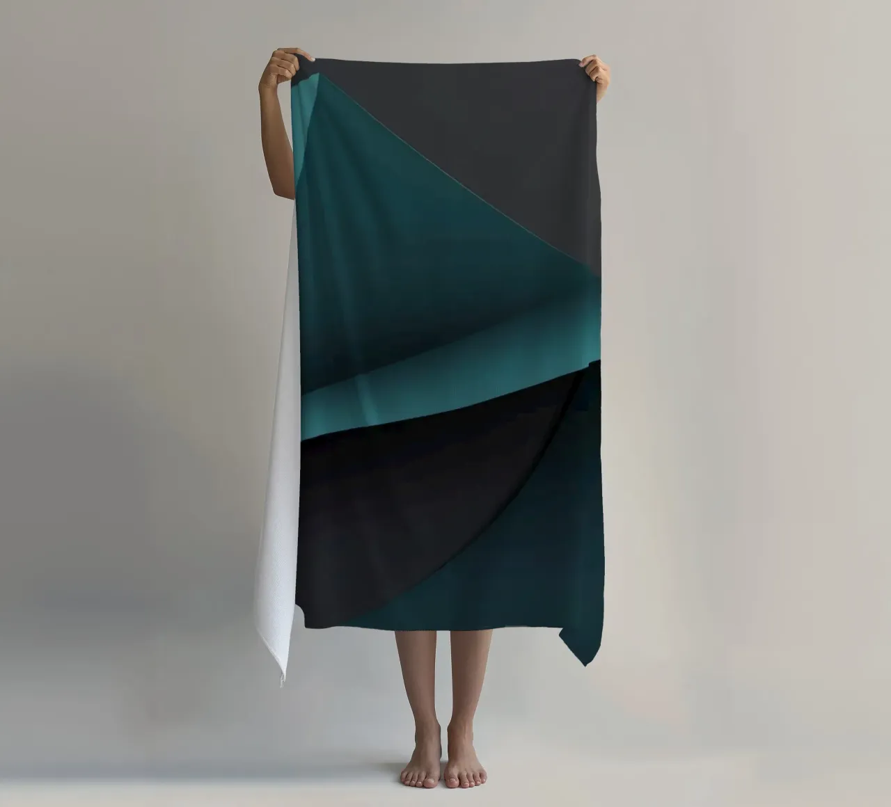 Abstract teal and dark background design for desktop wallpap beach towel by DesignDoodle