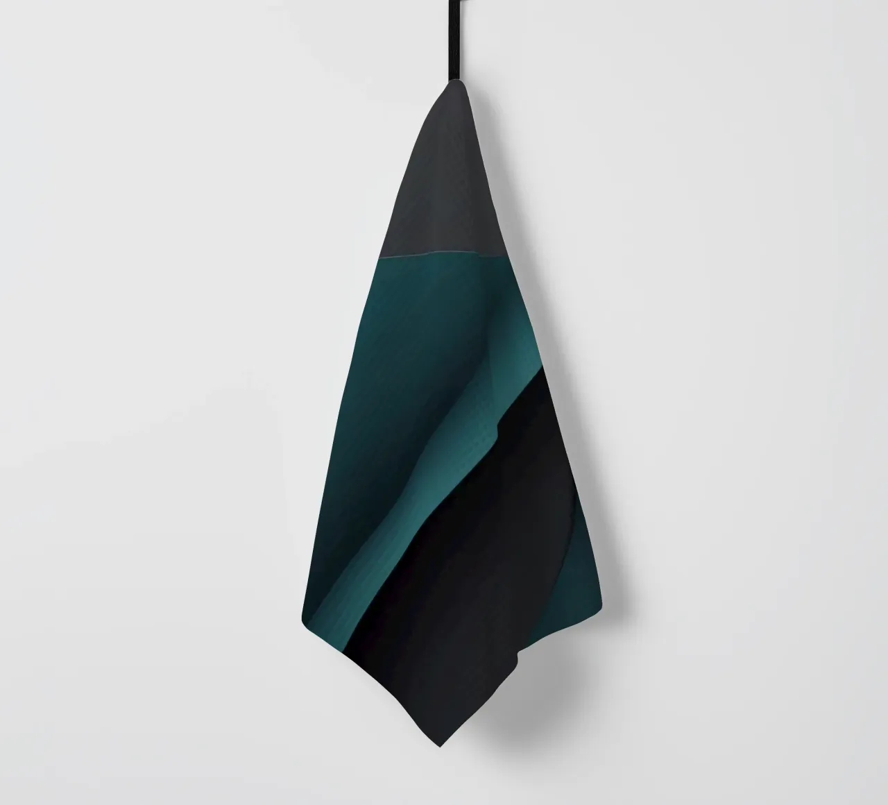 Abstract teal and dark background design for desktop wallpap tea towel by DesignDoodle