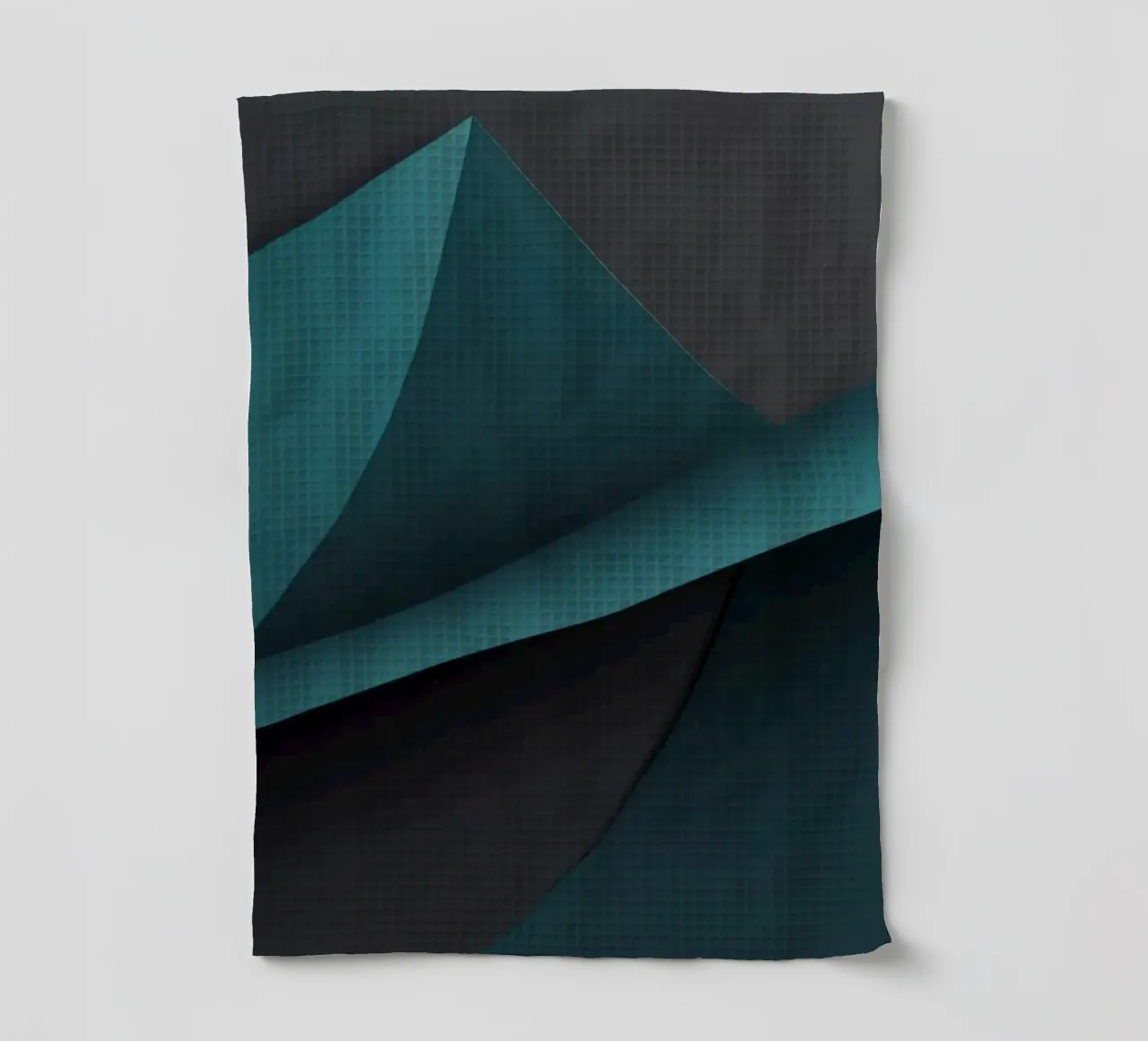 Abstract teal and dark background design for desktop wallpap tea towel by DesignDoodle