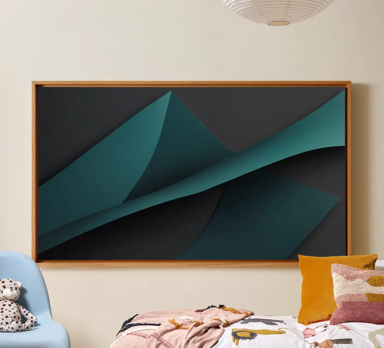 Abstract teal and dark background design for desktop wallpap canvas by DesignDoodle