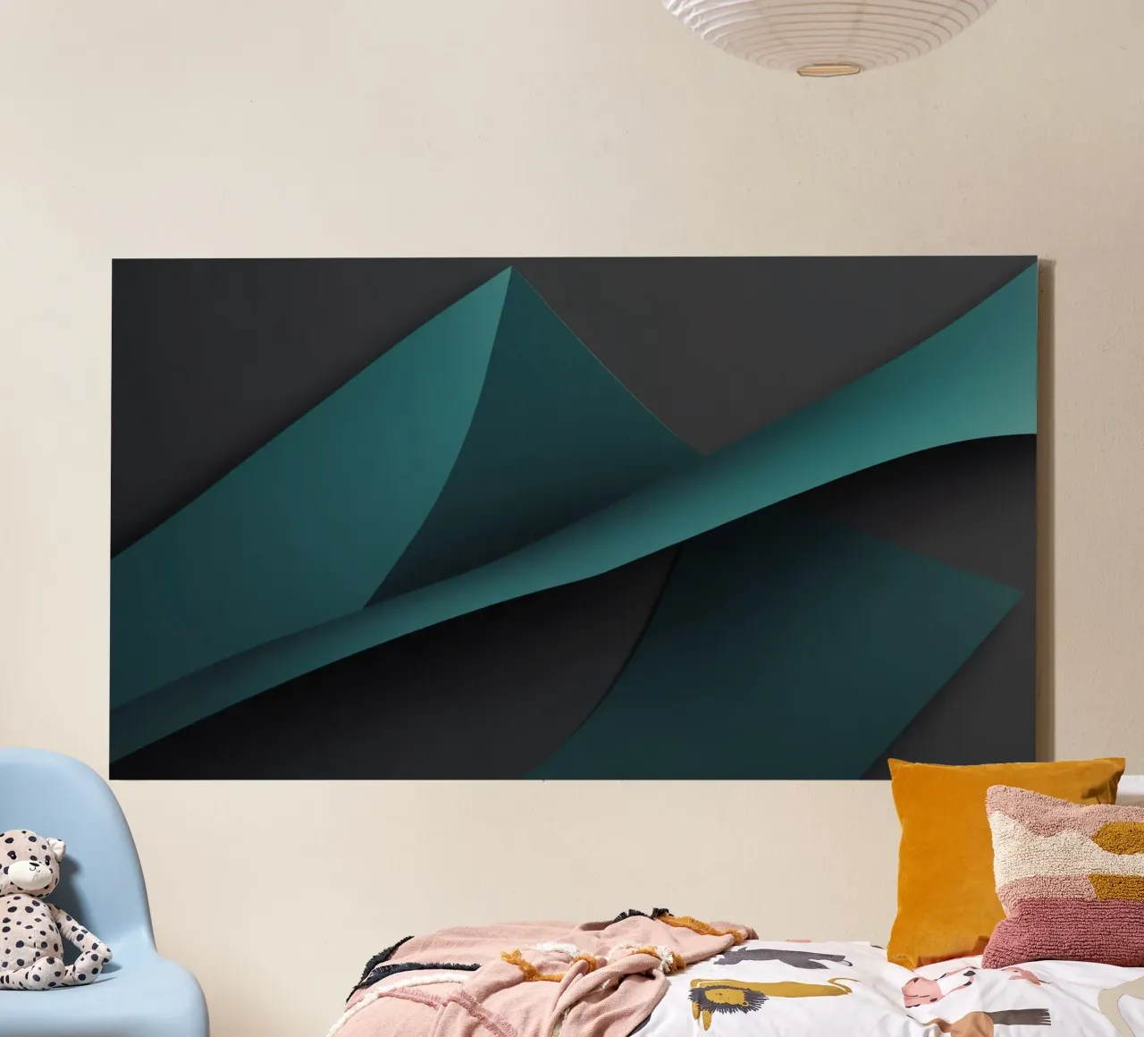 Abstract teal and dark background design for desktop wallpap canvas by DesignDoodle
